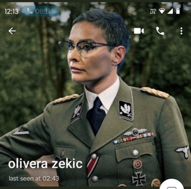 Profilna fotografija Olivere Zekić na društvenoj mreži Telegram