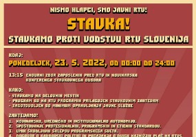 Novinari Javnog servisa RTV SLO u jednodnevnom štrajku Novinari Javnog servisa RTV SLO u jednodnevnom štrajku