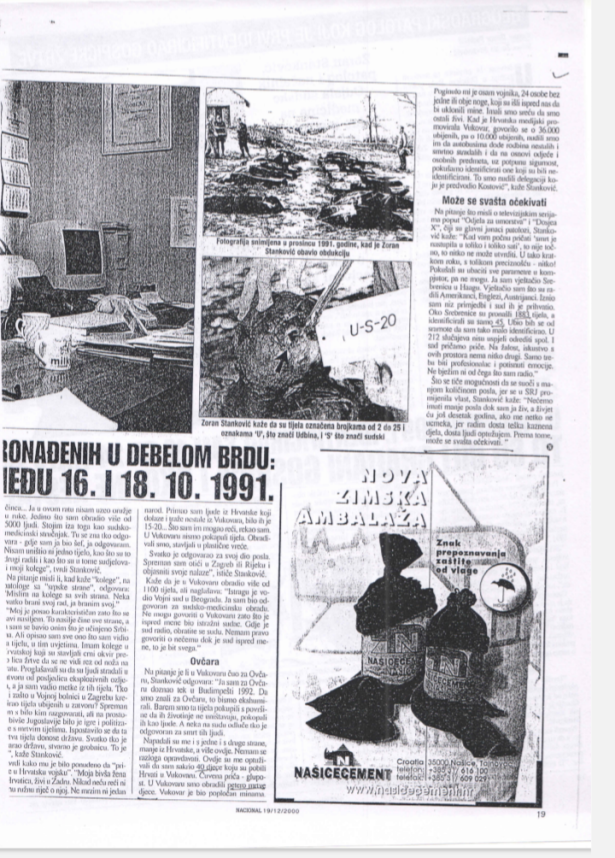 Ispovest dr Zorana Stankovića u hrvatskom Nacionalu o žrtvama Gospića 1991. (foto Veritas)  