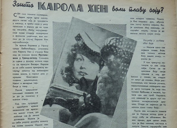 Filmske novosti, intervju-portret sa Karolom Hen